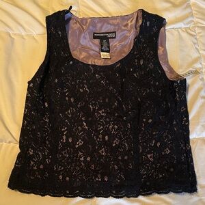 Norton McNaughton Black Lace Camisole with Blush Lining